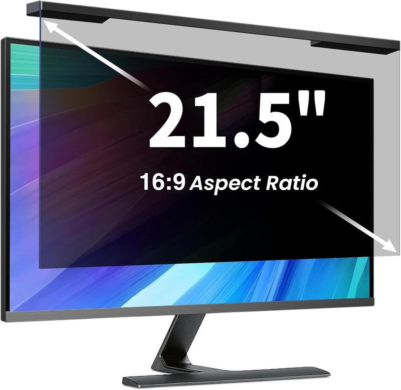 ZpTsarinal Hanging 21.5 Inch Computer Privacy Screen Filter, Hanging Computer Screen Privacy Cover, Compatible with, 21.5 Inch 16:9 Widescreen Monitors, Protect Eyes from Glare and Blue Light - Image 1